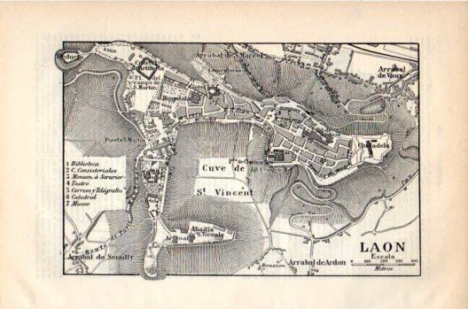 LAMINA V36188: Plano de Laon, Francia