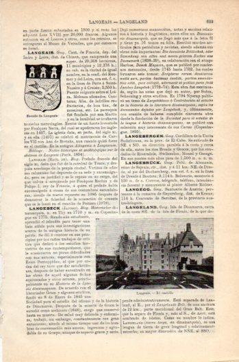 LAMINA V36172: Castillo y escudo de Langeais, Francia