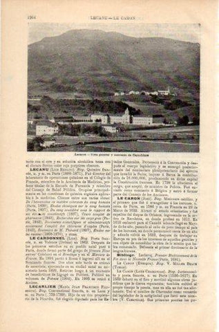 LAMINA V36215: Vista y Castillo de Capuchinos en Lecaroz, Navarra