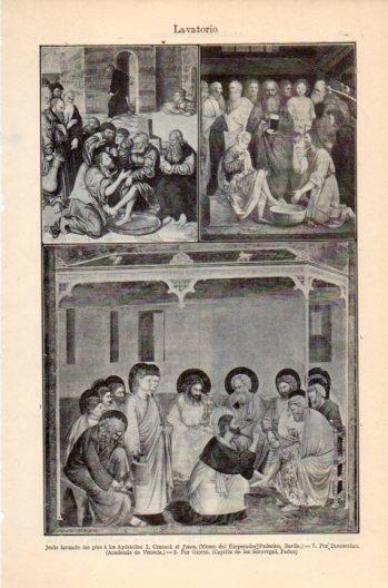 LAMINA V36209: Jesus lavando los pies a los Apostoles por Cranach, Boccaccino y Giotto