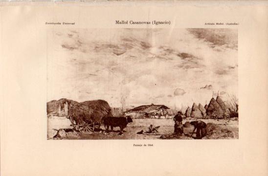 LAMINA V35857: Paisaje de Olot por I. Mallol Casanovas