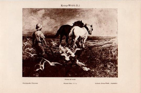 LAMINA V35820: Detras del arado por L. Kemp-Welch