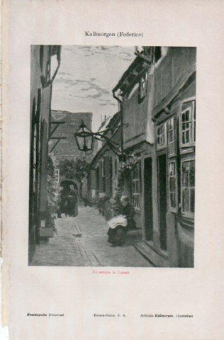 LAMINA V35803: Un callejon de Lubeck por F. Kallmorgen