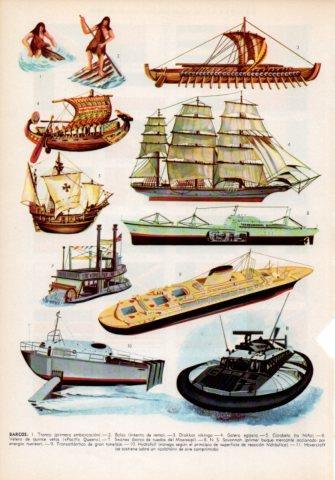 LAMINA V35993: Tipos de barco