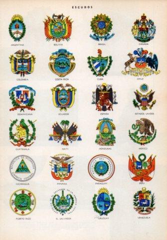 LAMINA V36002: Escudos de paises de America