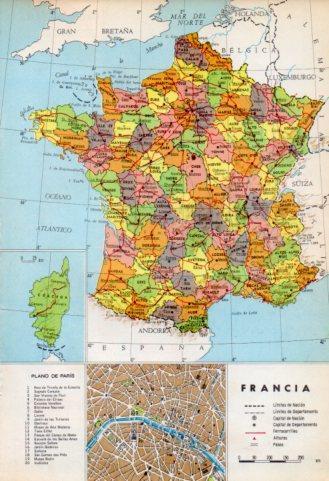 LAMINA V35949: Mapa de Francia