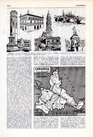 LAMINA V35941: Monumentos y mapa de la provincia de Zaragoza
