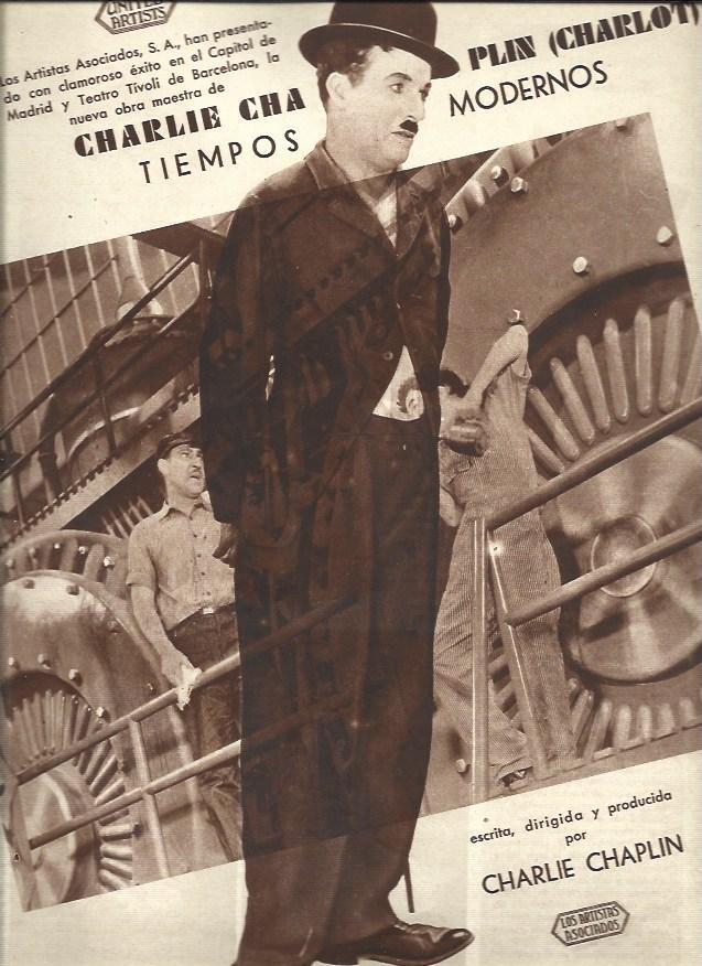 LAMINA 34895: Charlot en Tiempos modernos