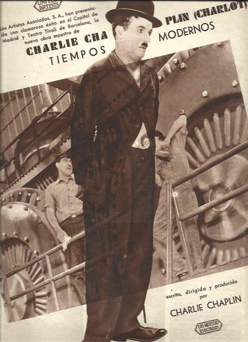 LAMINA 34895: Charlot en Tiempos modernos