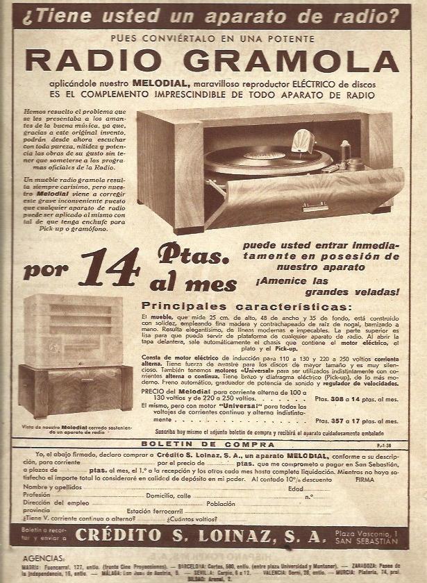 LAMINA 34757: Publicidad de Radio Gramola