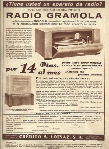 LAMINA 34757: Publicidad de Radio Gramola