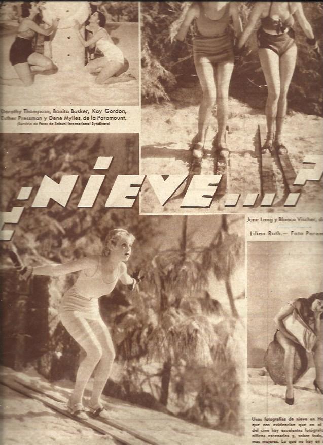 LAMINA 34760: Actrices de Hollywood en la nieve