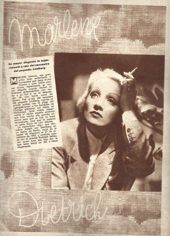 LAMINA 34763: Marlene Dietrich fumando