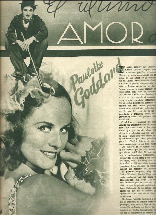 LAMINA 34797: Charles Chaplin y Paulette Goddard