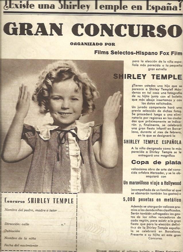 LAMINA 34779: Concurso Shirley Temple española