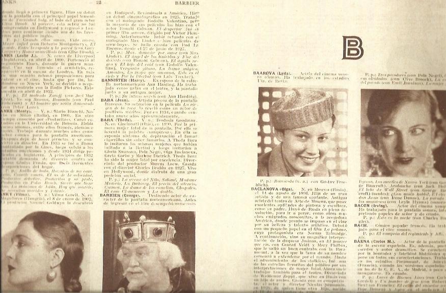 LAMINA 34787: Vilma Banky, George Barbier, Lyda Baarova y Olga Baclanova