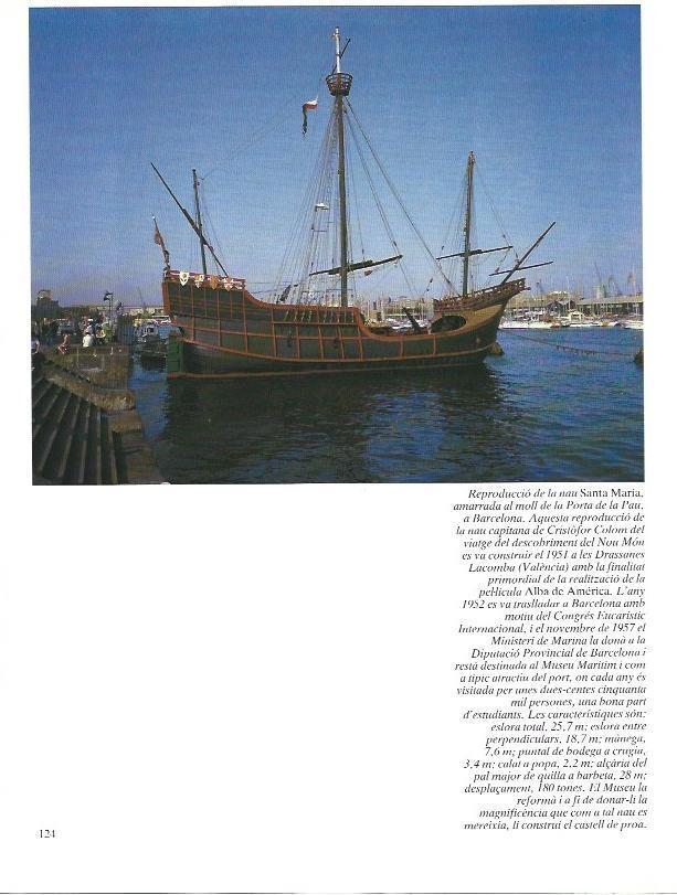 LAMINA 34994: Reproduccion de la Santa Maria en el puerto de Barcelona