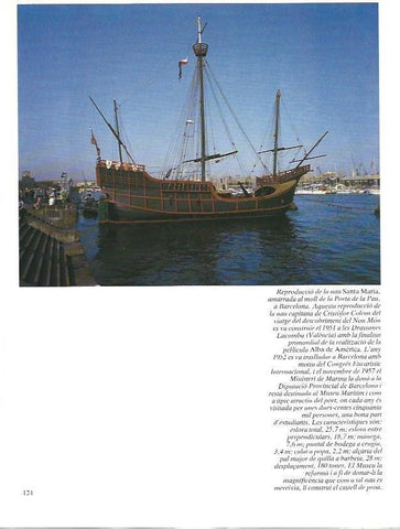 LAMINA 34994: Reproduccion de la Santa Maria en el puerto de Barcelona
