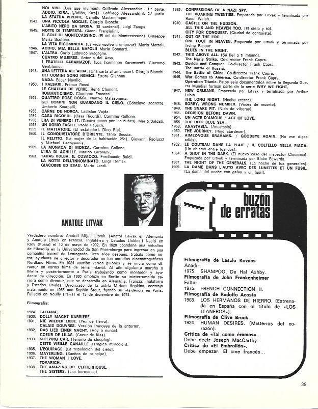 LAMINA 34922: Filmografia de Anatole Litvak