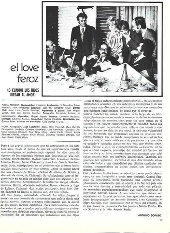LAMINA 34911: Escena y ficha de El love feroz