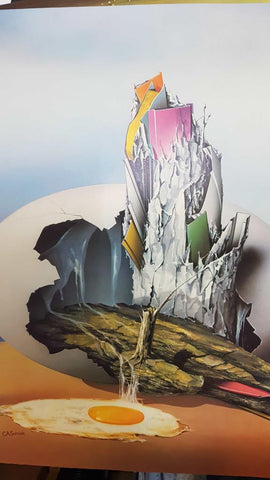 Poster Ciencia Ficcion de Caschook. Surrealisme, Gouache - Airbrush