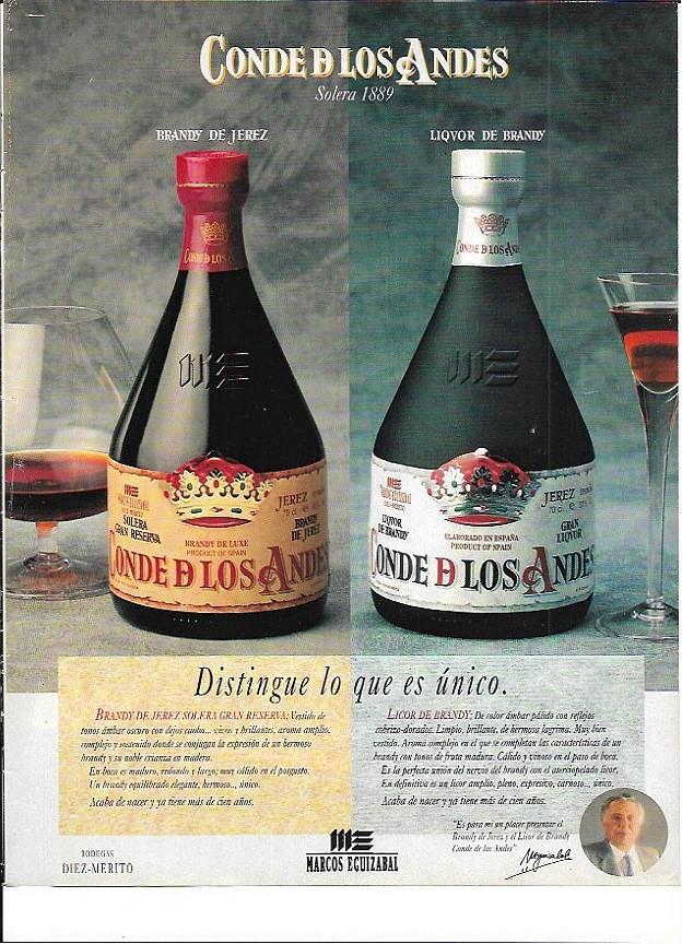 LAMINA 35267: Publicidad de brandy Conde de los Andes