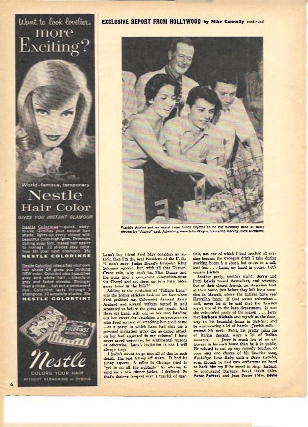 LAMINA 35289: Frankie Avalon cortando pastel de cumpleaños junto con Linda Crystal