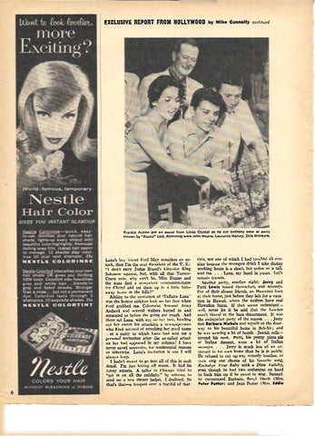 LAMINA 35289: Frankie Avalon cortando pastel de cumpleaños junto con Linda Crystal