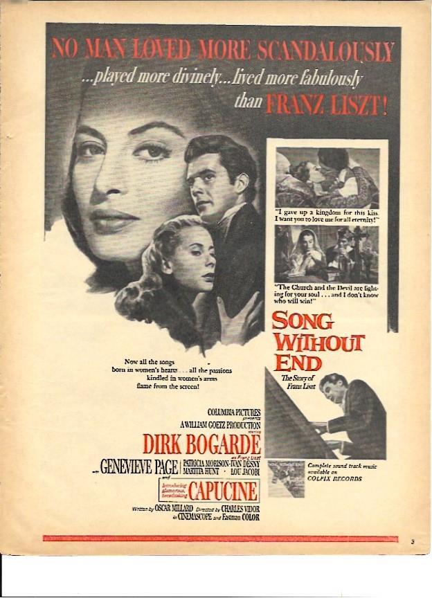 LAMINA 35288: Cartel del film Song without end