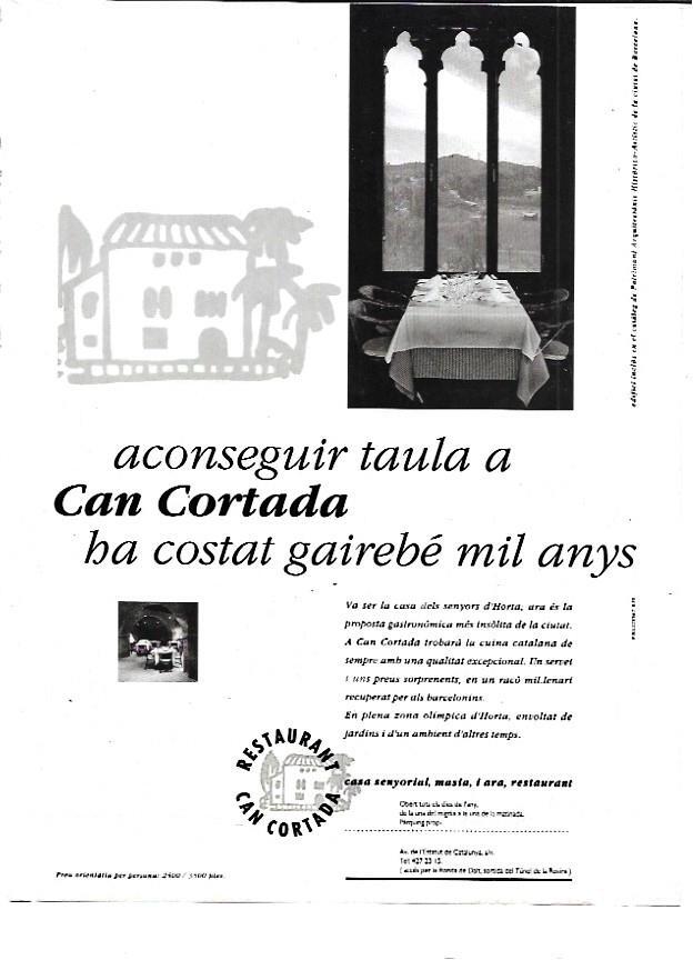 LAMINA 35283: Publicidad del restaurante Can Cortada