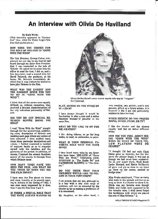 LAMINA 35219: Olivia de Havilland, su rol mas reciente es en el film Airport