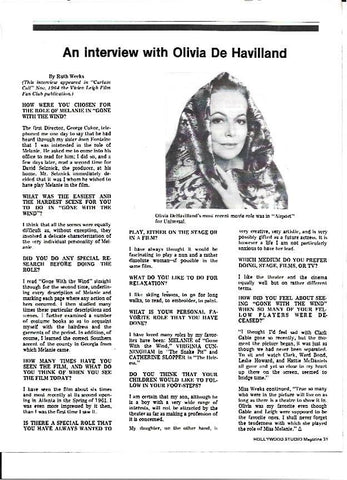 LAMINA 35219: Olivia de Havilland, su rol mas reciente es en el film Airport