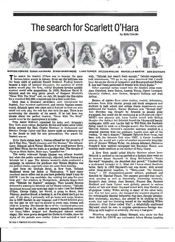 LAMINA 35217: Candidatas al papel de Scarlett O Hara para el casting de  Gone With The Wind