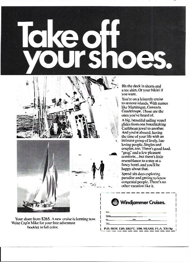 LAMINA 35213: Publicidad de Windjammer Cruises