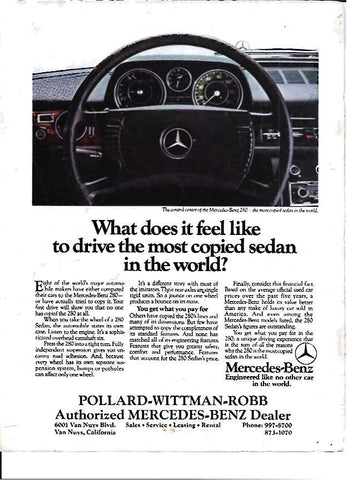 LAMINA 35209: Publicidad del Mercedes Benz 280