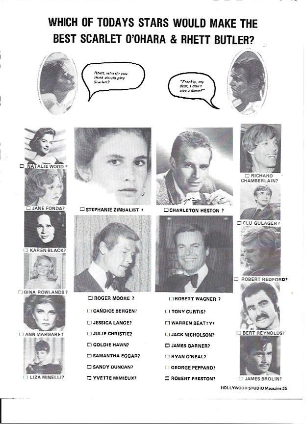 LAMINA 35221: Candidatas de quien seria la Scarlett O Hara de 1977 entre ellas Jessica Lange y Jane Fonda