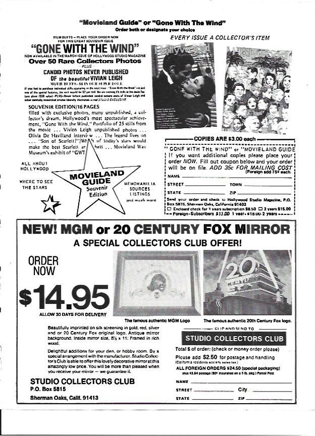 LAMINA 35242: Formulario de susbscripcion al club de coleccionistas de MGM o 20 Century Fox Mirror