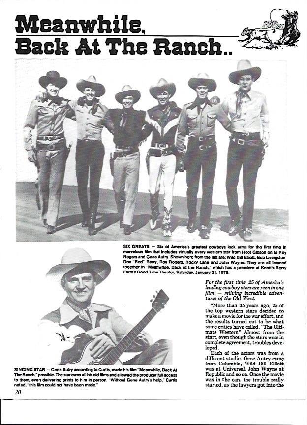 LAMINA 35234: Wild Bill Elliott, Bob Livingston, Don Barry, Roy Rogers, Rocky Lane y John Wayne juntos en una fotografia