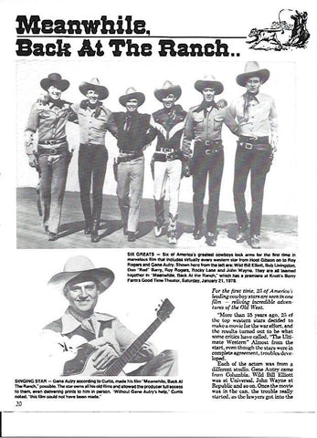 LAMINA 35234: Wild Bill Elliott, Bob Livingston, Don Barry, Roy Rogers, Rocky Lane y John Wayne juntos en una fotografia