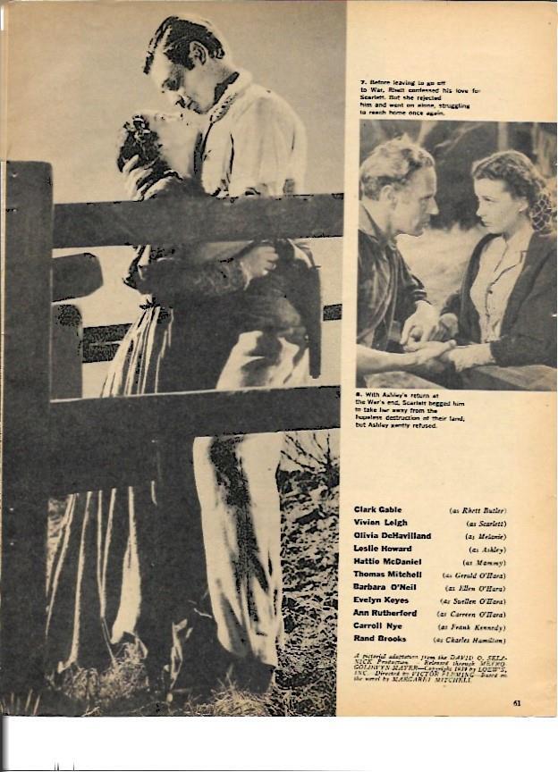 LAMINA 35315: Escenas de Gone with the Wind, Clark Gable confesando su amor a Vivien Leigh