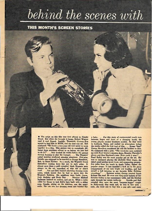 LAMINA 35310: Robert Wagner y Natalie Wood en una escena de All the Fine Young Cannibals