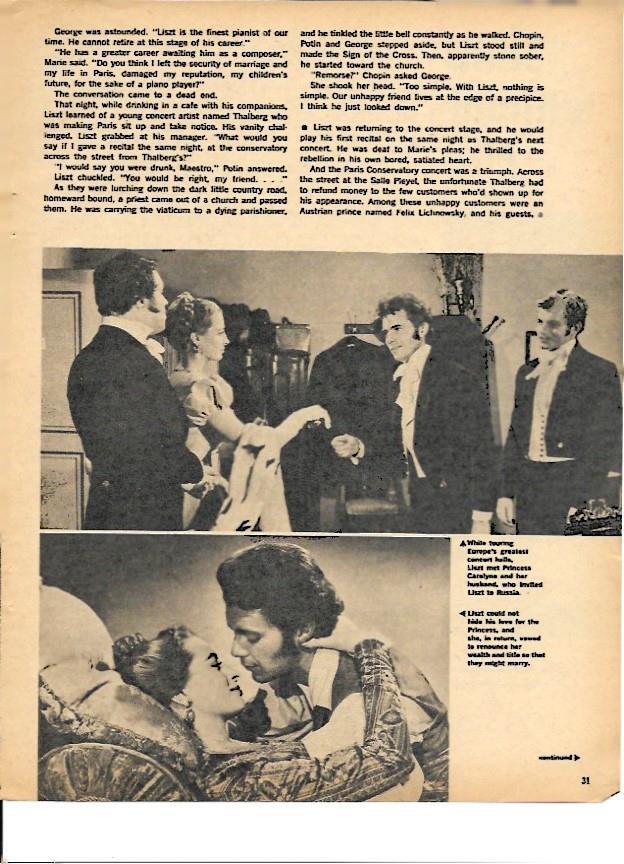 LAMINA 35302: Escenas del film Song Without End con Dirk Bogarde y Germaine Lefebvre