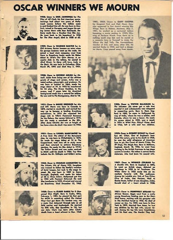 LAMINA 35339: Ganadores de Oscars fallecidos, entre ellos Marie Dressler, Ronald Colman o Clark Gable