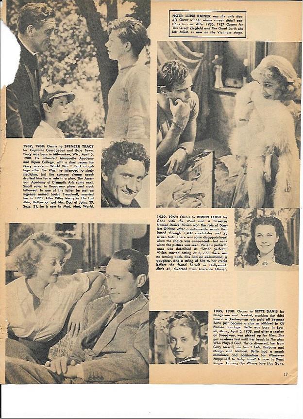 LAMINA 35337: Spencer Tracy, Vivien Leigh y Bette Davis