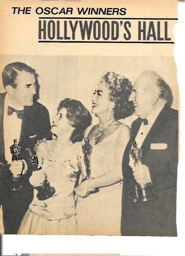LAMINA 35328: Anne Bancroft, Gregory Peck, Patty Duke y Ed Begley con sus respectivos Oscars