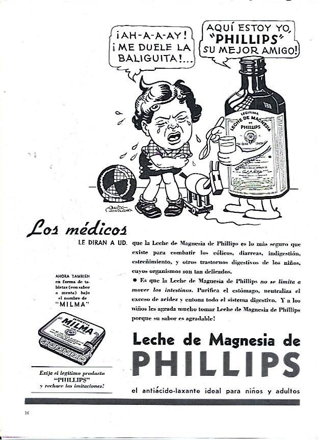 LAMINA 35064: Publicidad leche de magnesia de la marca Phillips