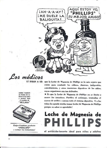 LAMINA 35064: Publicidad leche de magnesia de la marca Phillips