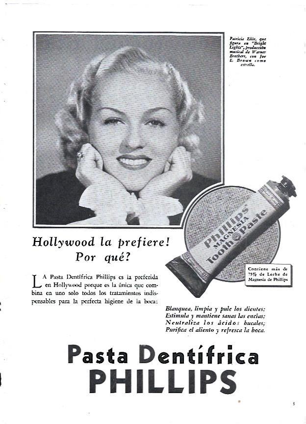 LAMINA 35059: Publicidad pasta dentifrica Phillips con Patricia Ellis