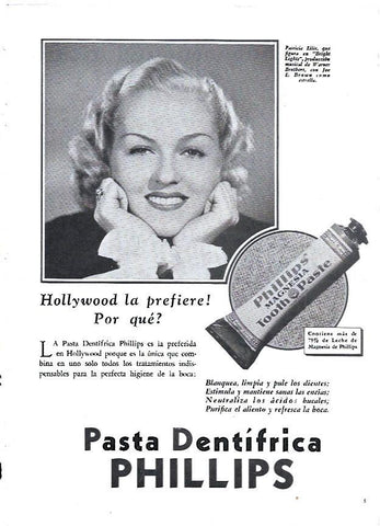 LAMINA 35059: Publicidad pasta dentifrica Phillips con Patricia Ellis