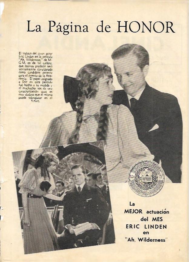 LAMINA 35057: Premio de la revista a la mejor actuación del mes a Eric Linden